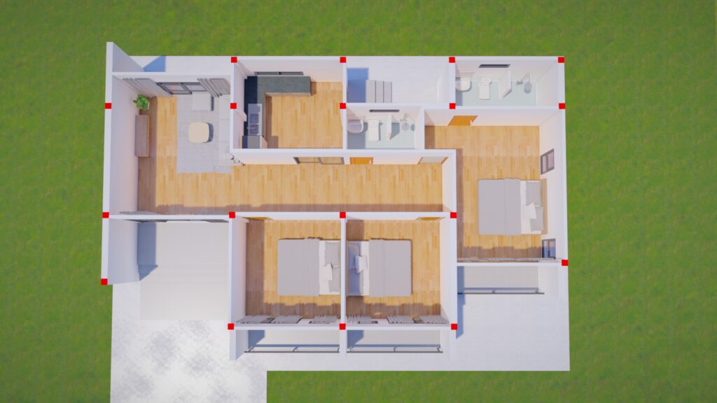 รับสร้างบ้าน แบบบ้านชั้นเดียว Type 2-A1